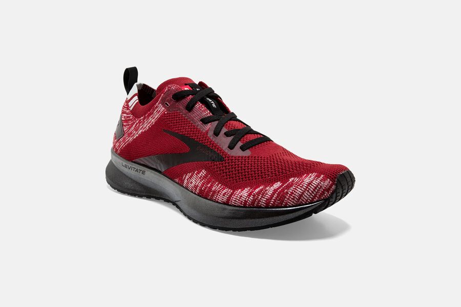 Brooks Israel Levitate 4 Road Running Shoes Mens - Red/Grey/Black - IVK-987615